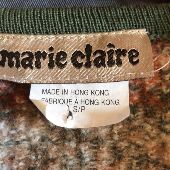 Vintage Floral Cottagecore Coastal Button Up Wool Knit Sweater Vest Medium - Picture 10 of 11